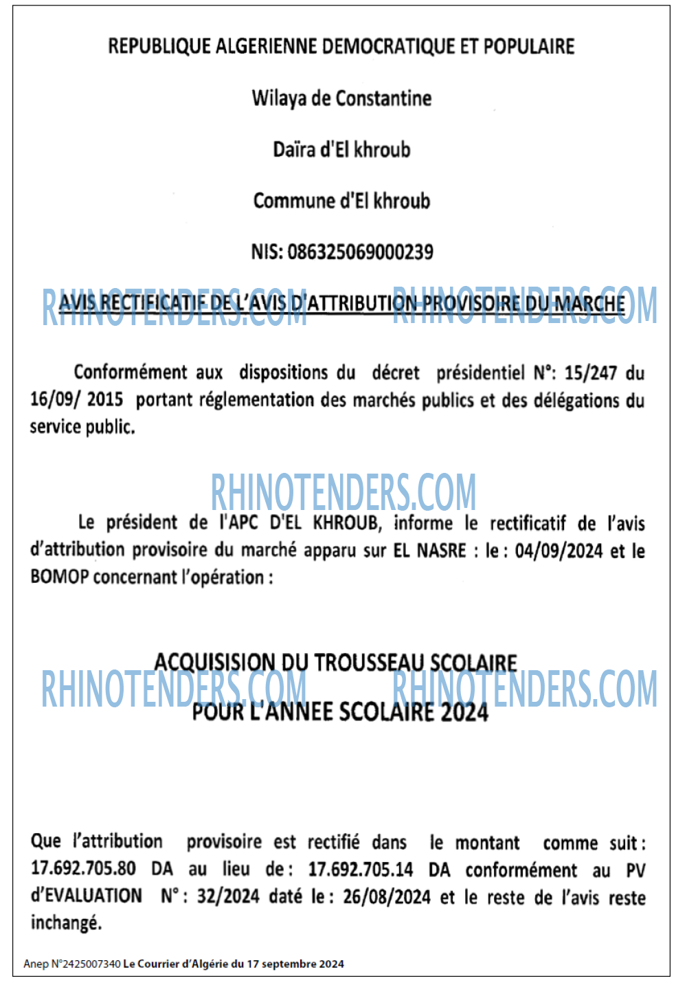 Le Courrier d'Algerie