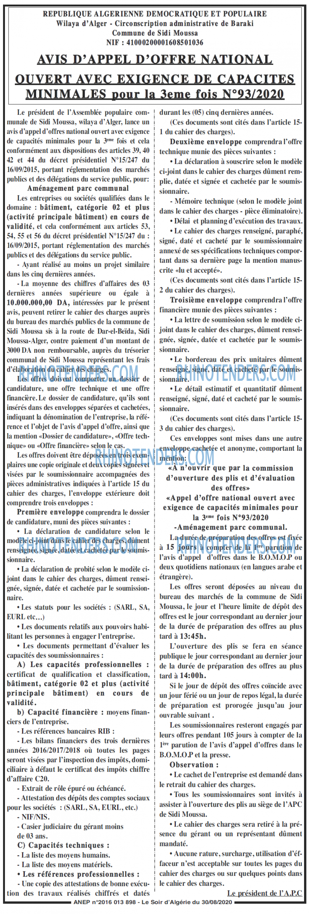 LE SOIR D'ALGERIE