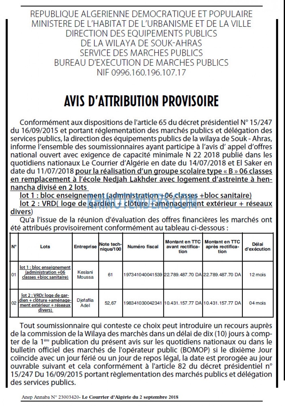 Le Courrier d'Algerie