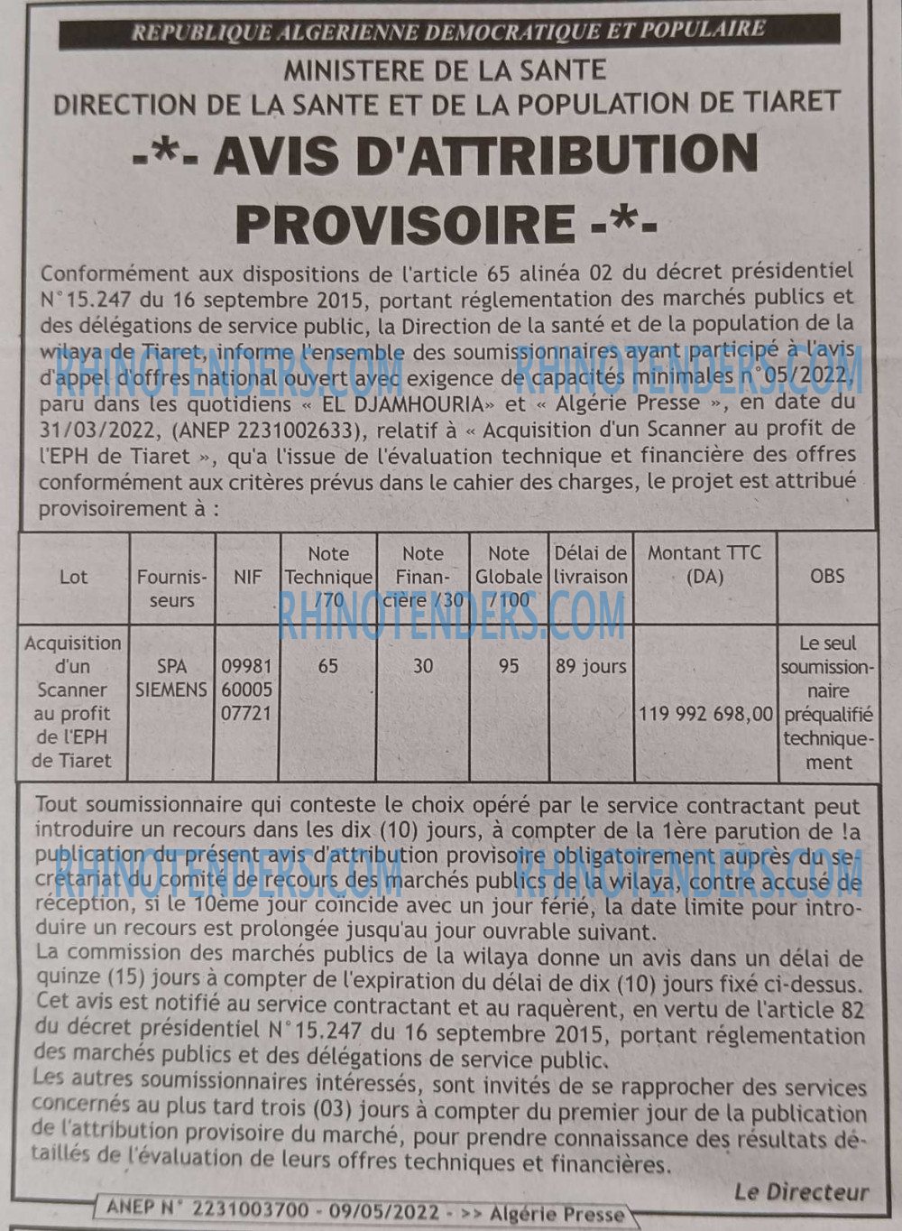 ALGERIE PRESSE
