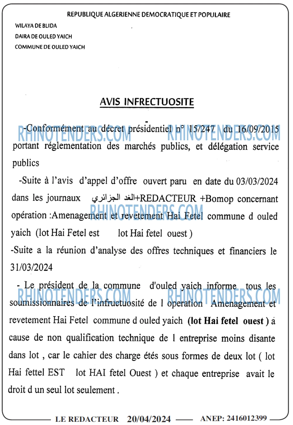 LE REDACTEUR