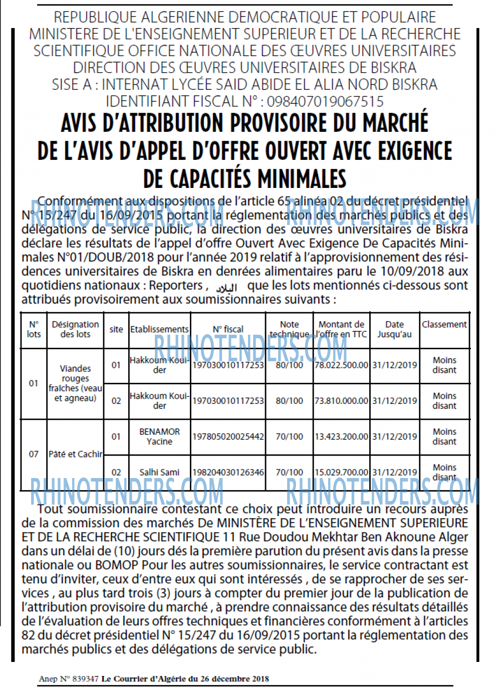 Le Courrier d'Algerie