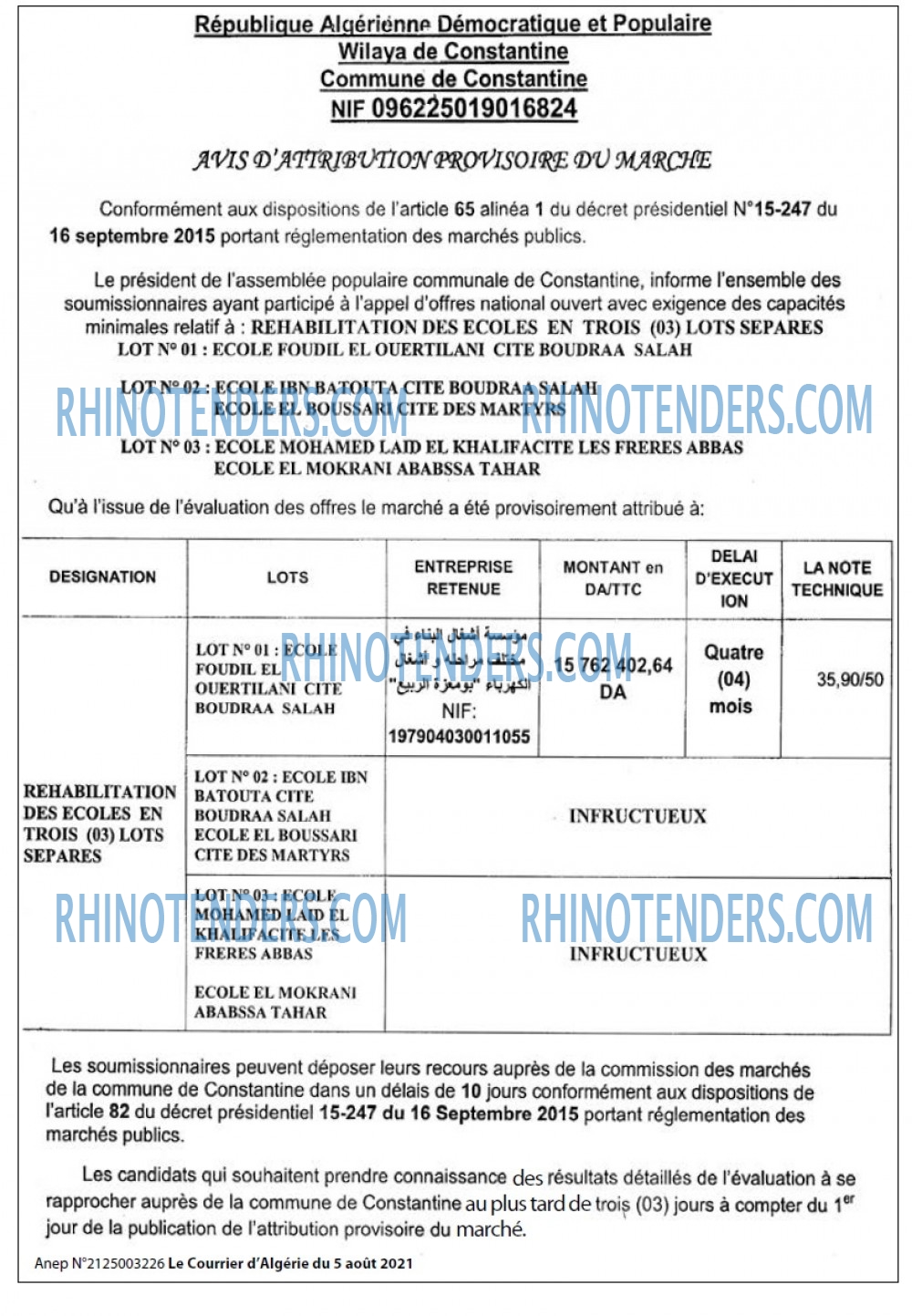 Le Courrier d'Algerie