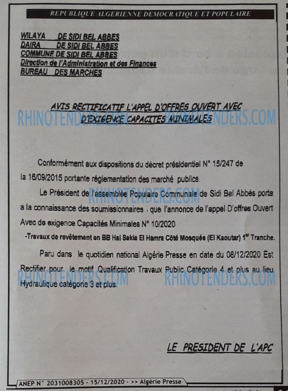 ALGERIE PRESSE