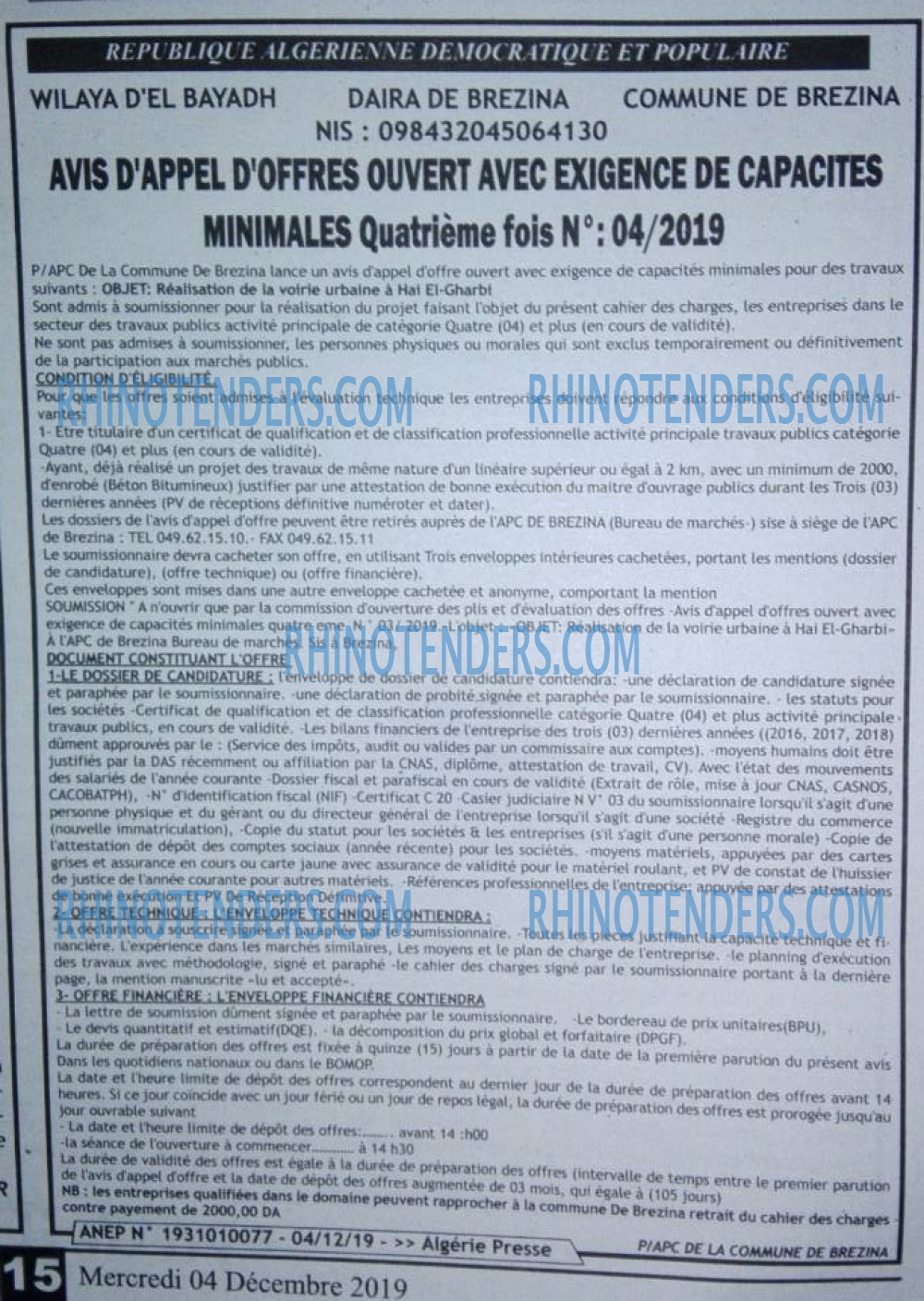 ALGERIE PRESSE