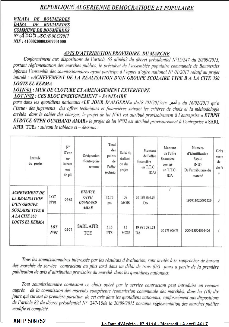 Le Jour d'Algérie