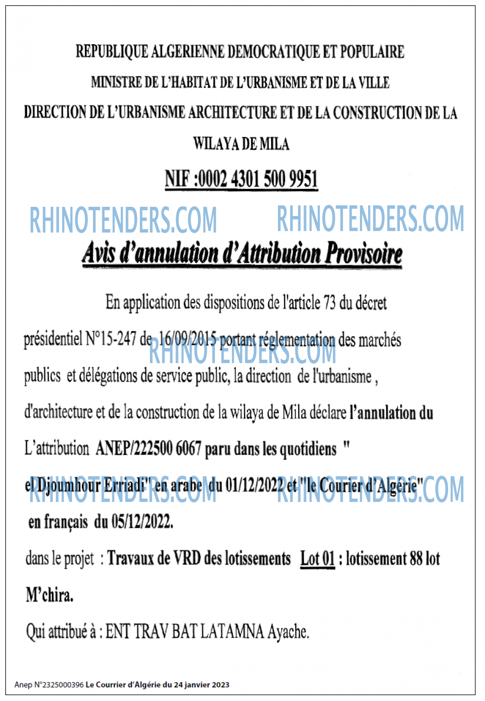 Le Courrier d'Algerie