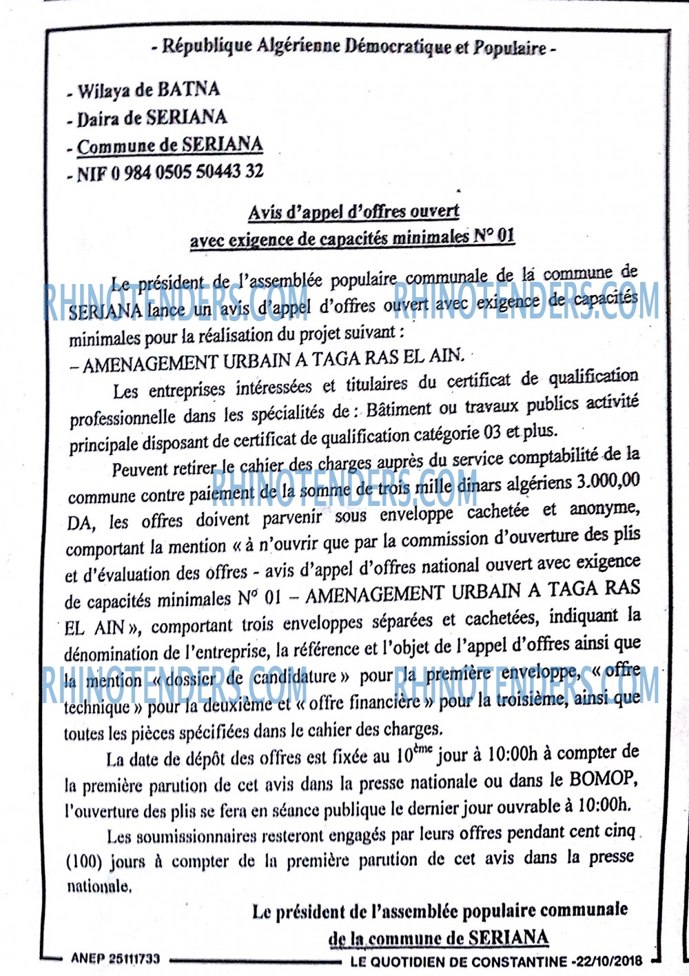 LE QUOTIDIEN DE CONSTANTINE