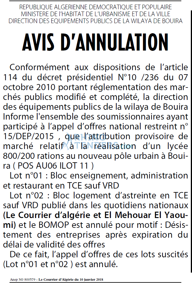 Le Courrier d'Algerie