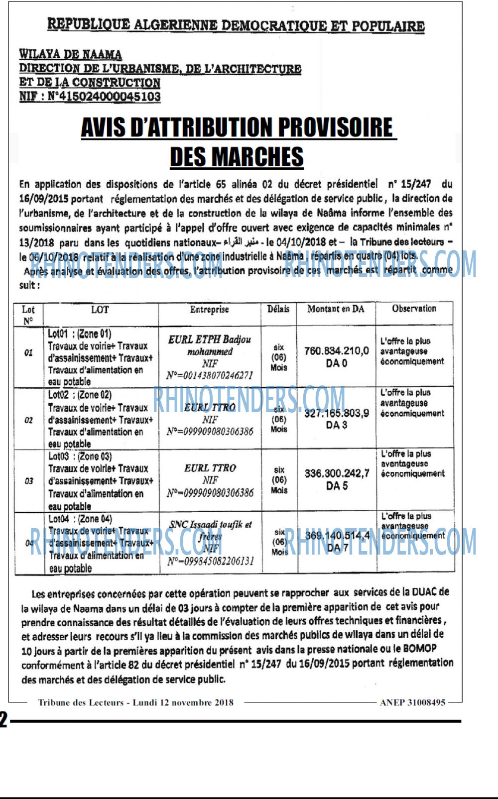 TRIBUNE DES LECTEURS