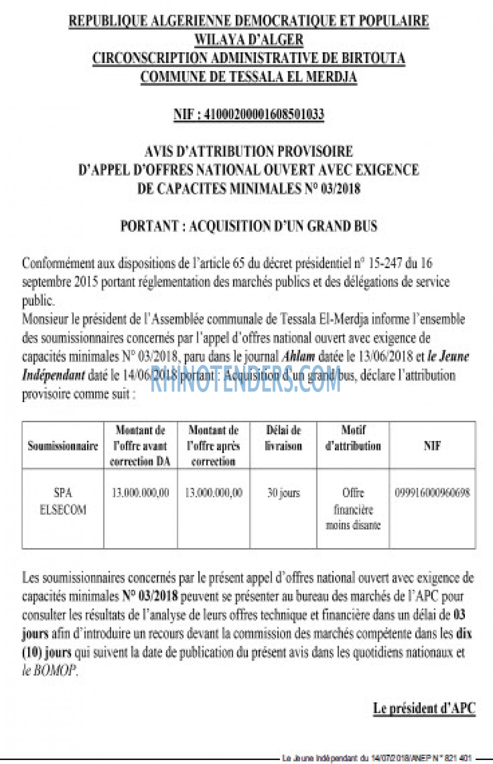 Le jeune indépendant