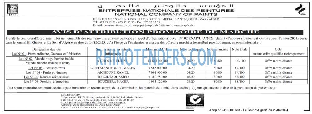 LE SOIR D'ALGERIE