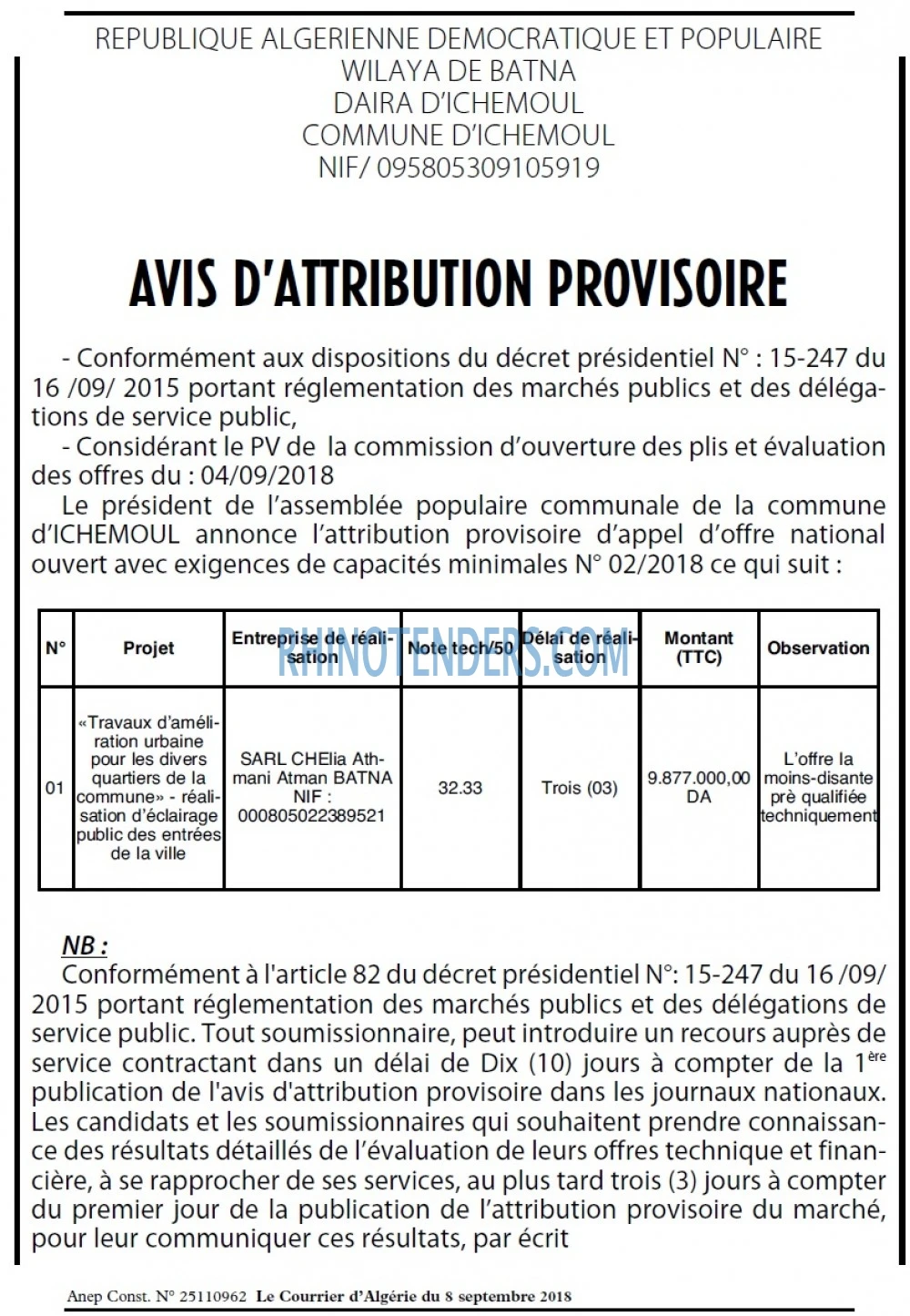 Le Courrier d'Algerie