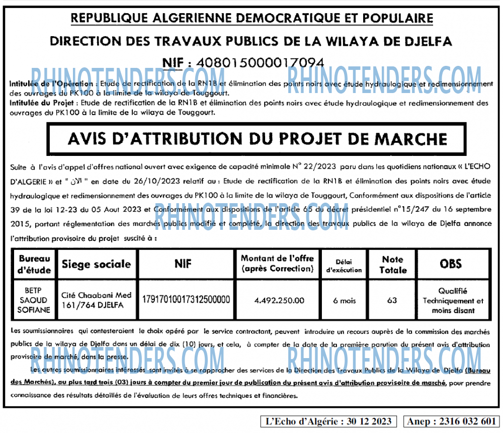 L'ECHO D'ALGERIE