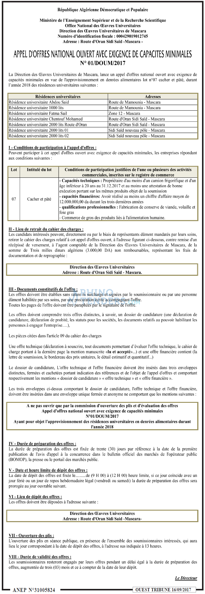 ouest TRIBUNE