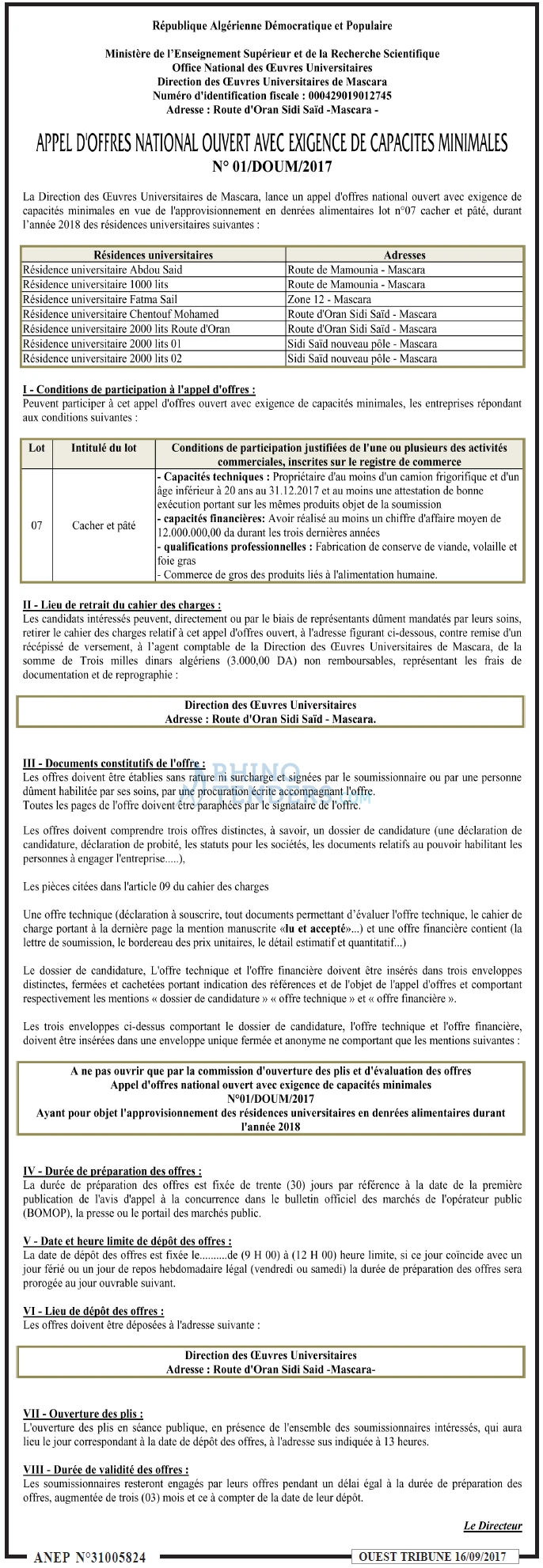 ouest TRIBUNE
