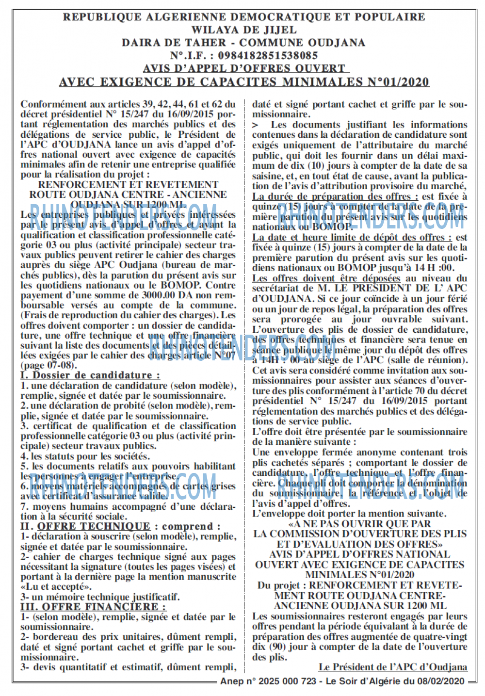 LE SOIR D'ALGERIE