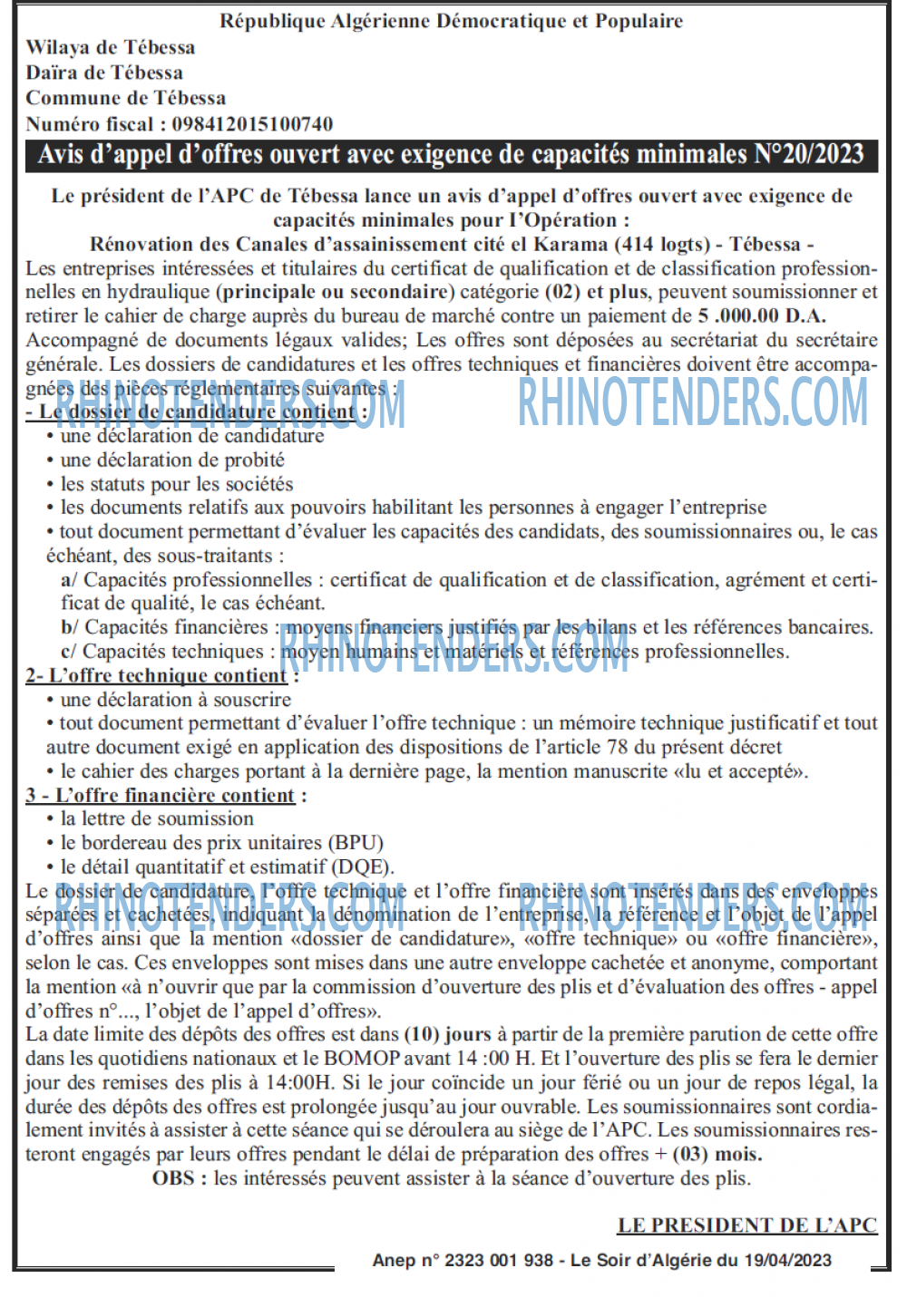 LE SOIR D'ALGERIE
