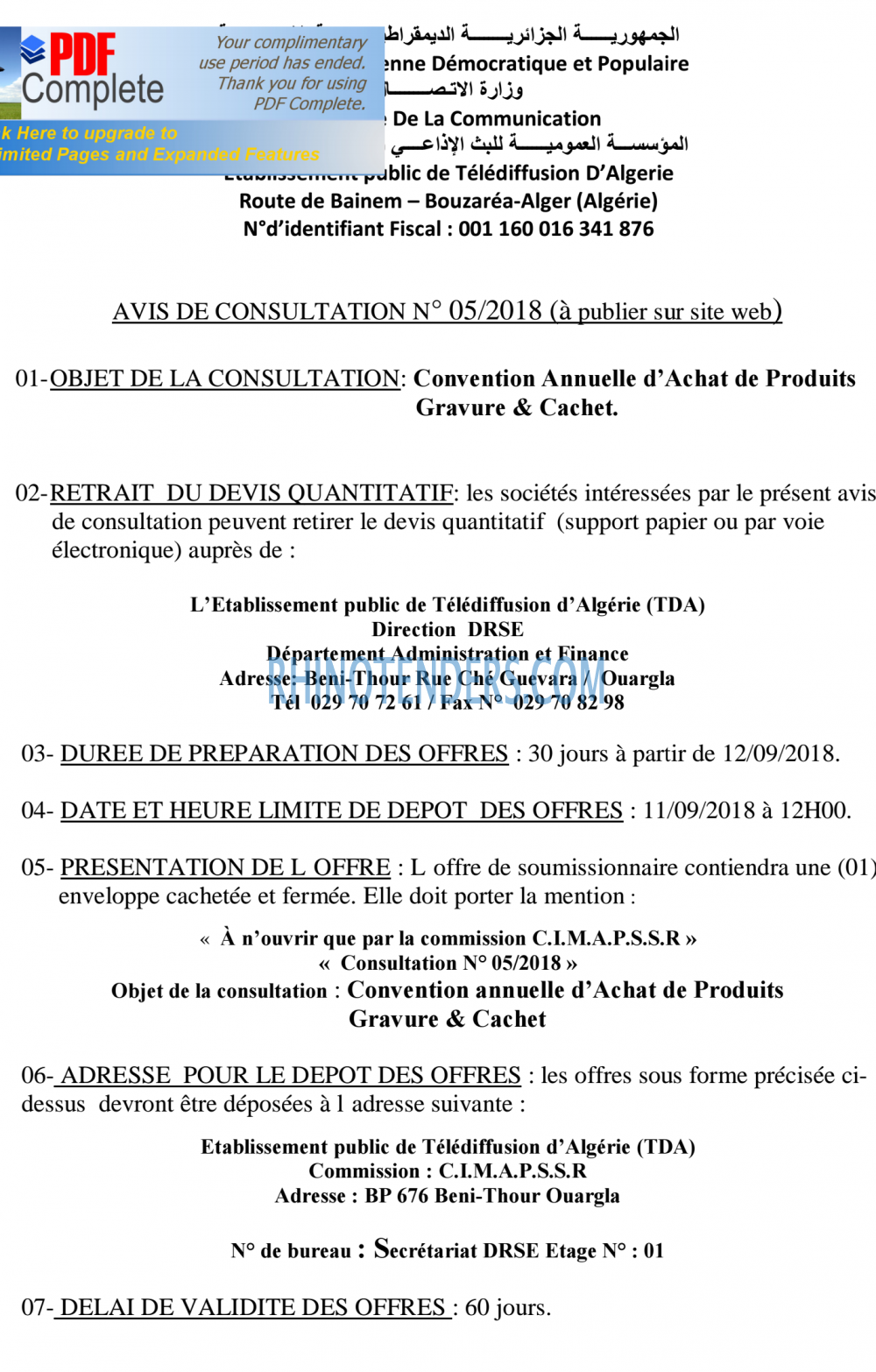 TDA - Télédiffusion d'Algérie