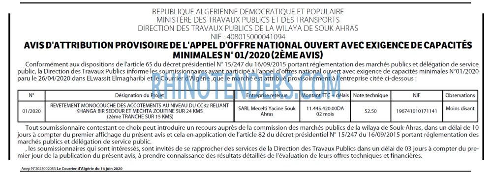 Le Courrier d'Algerie