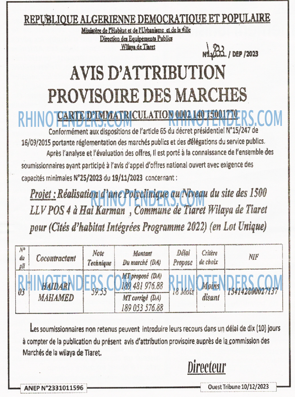 ouest TRIBUNE