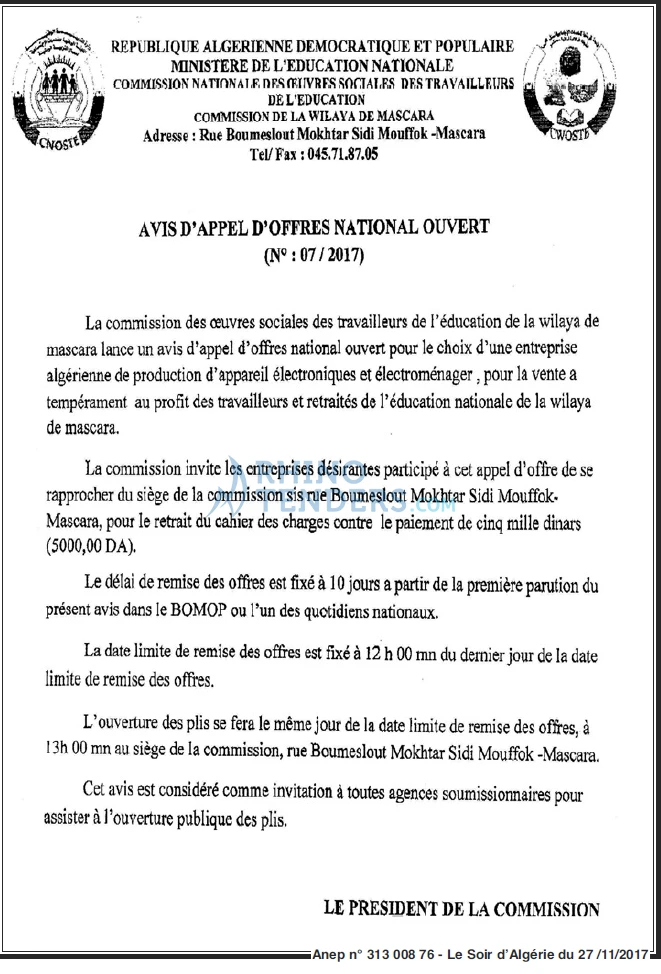 LE SOIR D'ALGERIE
