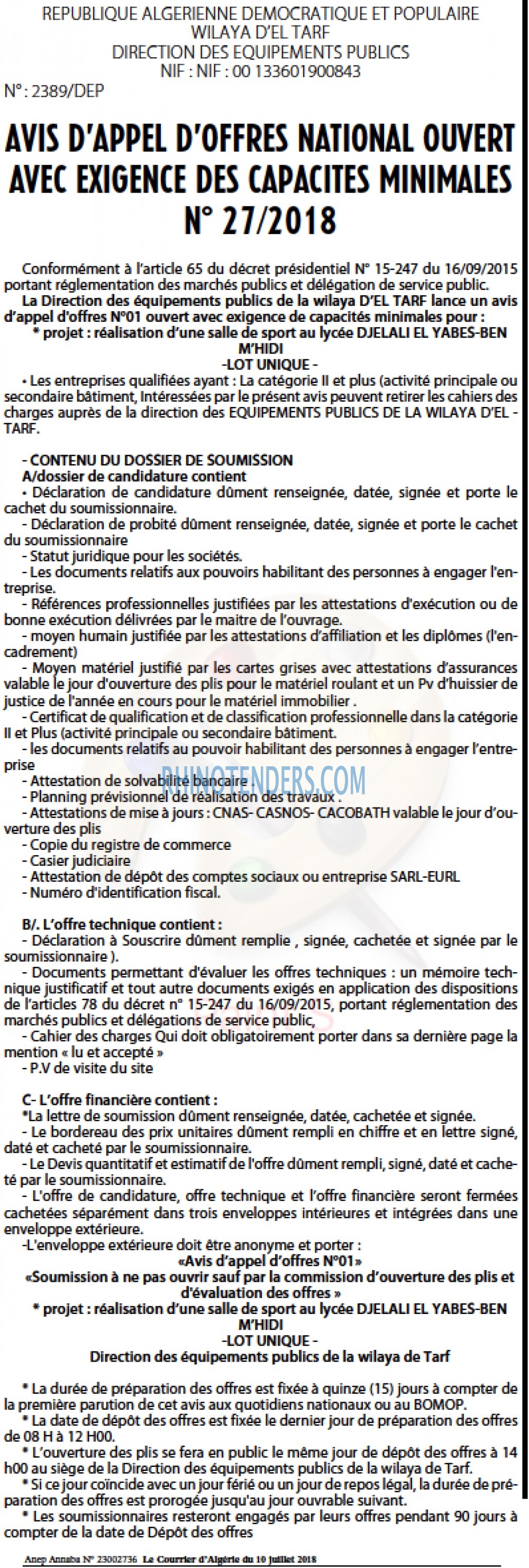 Le Courrier d'Algerie