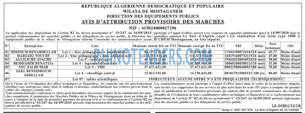 LE SOIR D'ALGERIE