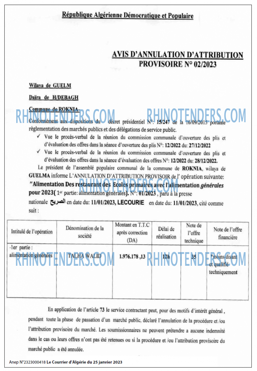 Le Courrier d'Algerie