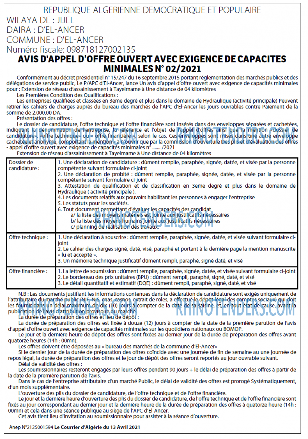 Le Courrier d'Algerie