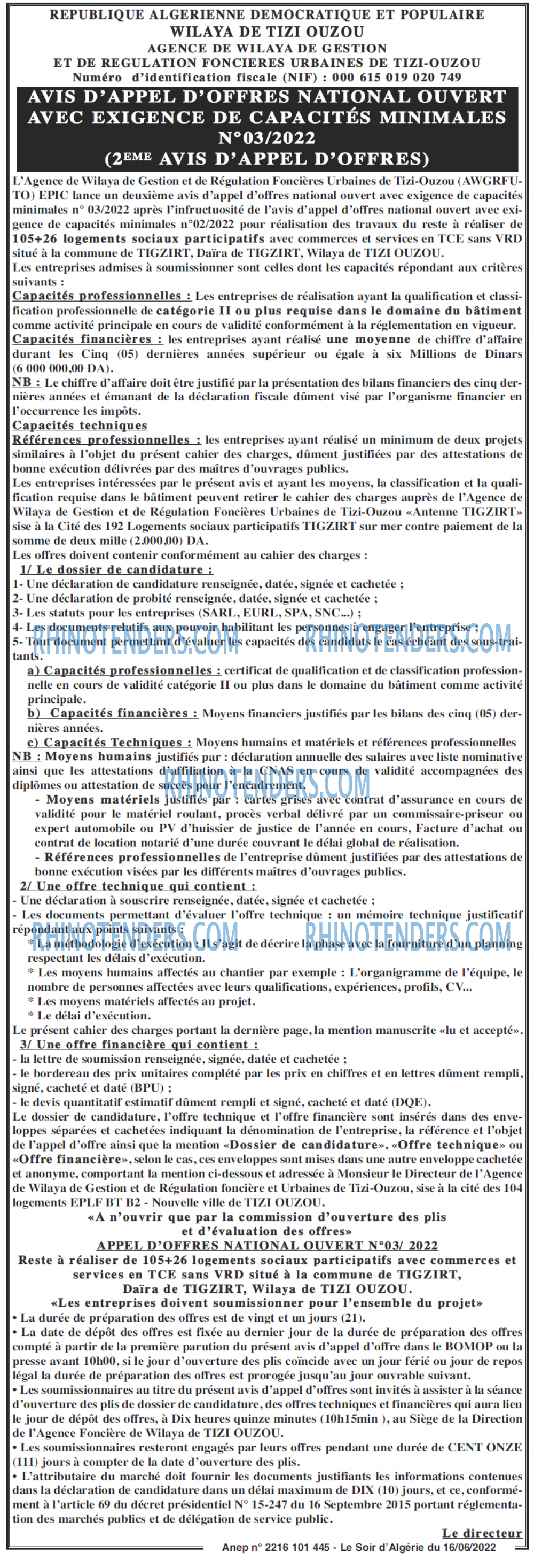 LE SOIR D'ALGERIE