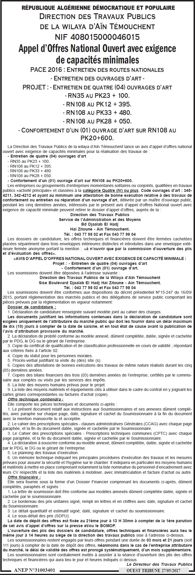 ouest TRIBUNE
