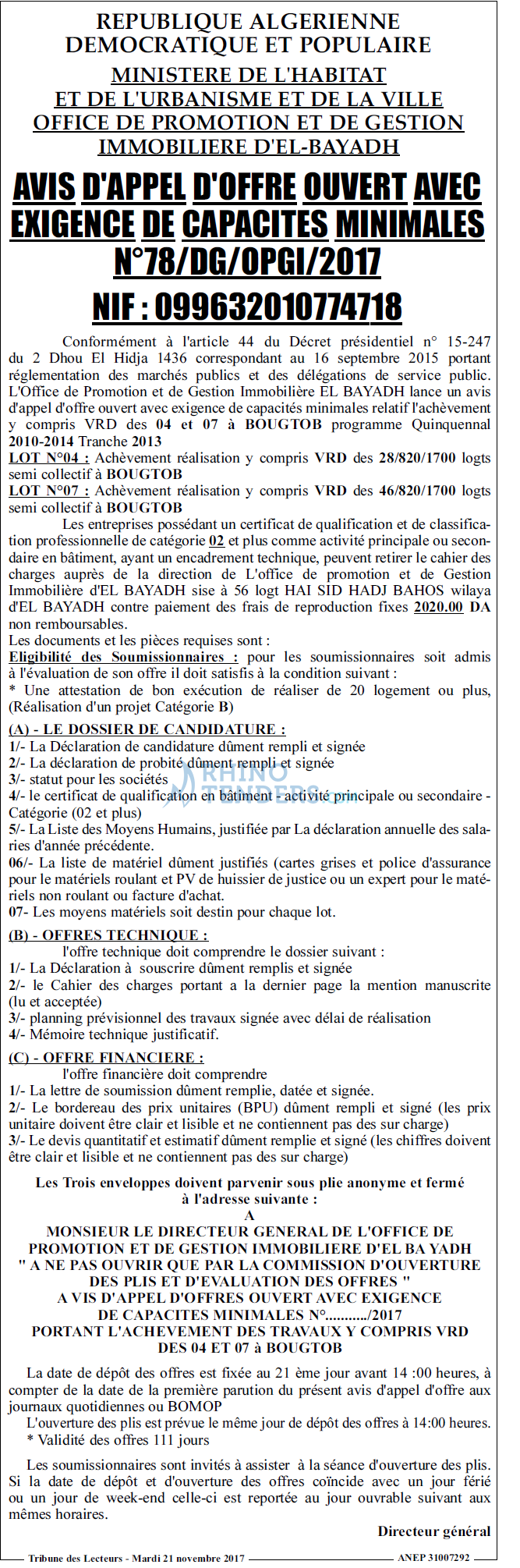 TRIBUNE DES LECTEURS