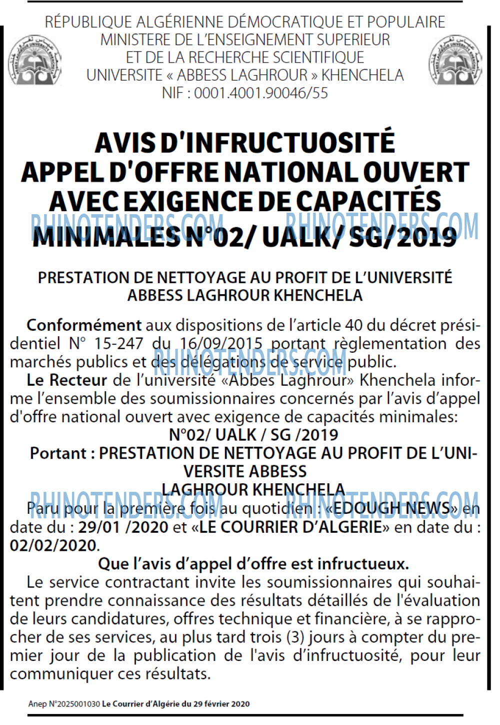 Le Courrier d'Algerie