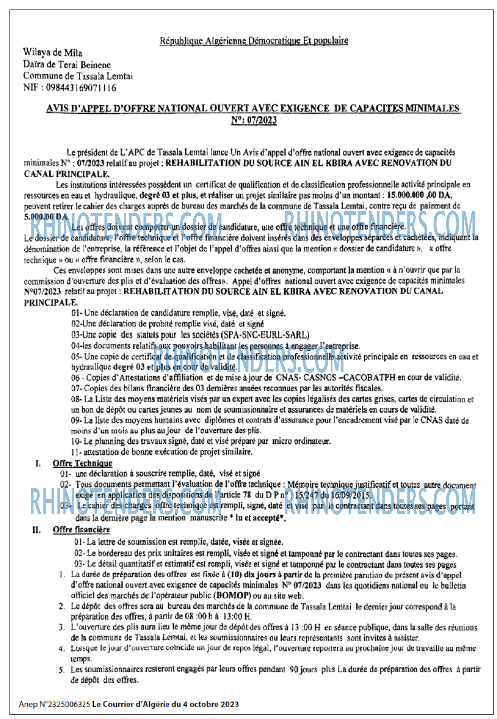 Le Courrier d'Algerie