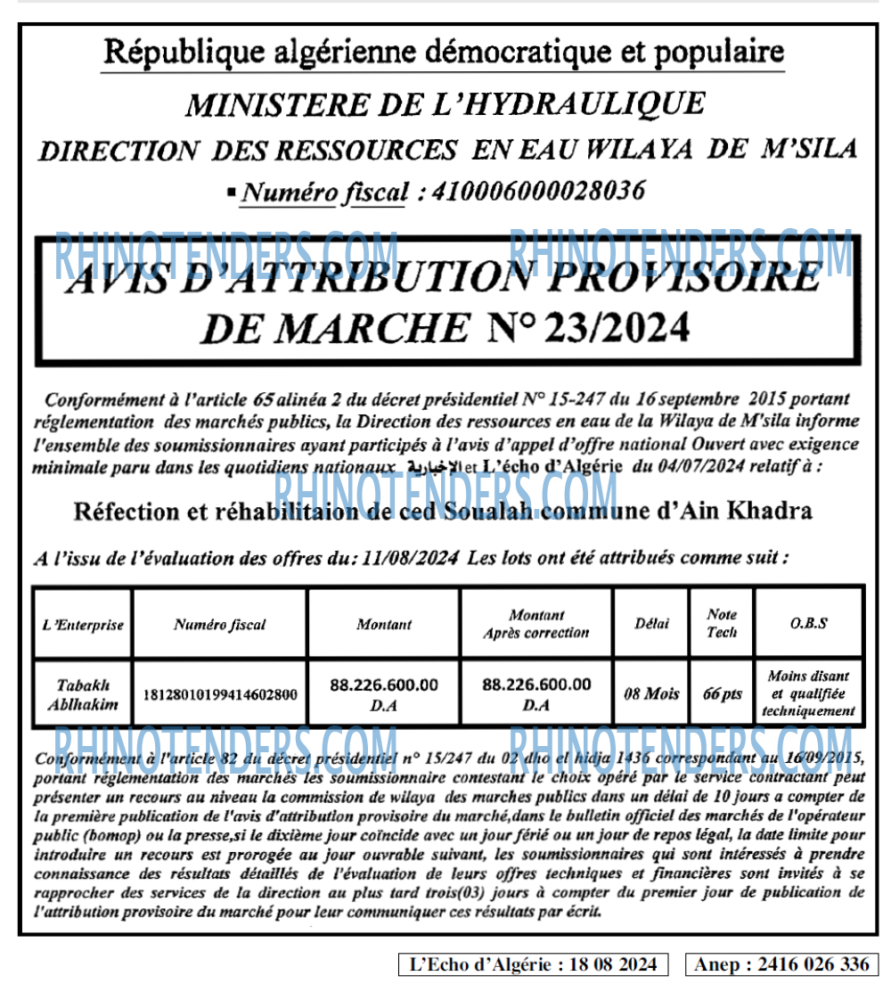 L'ECHO D'ALGERIE