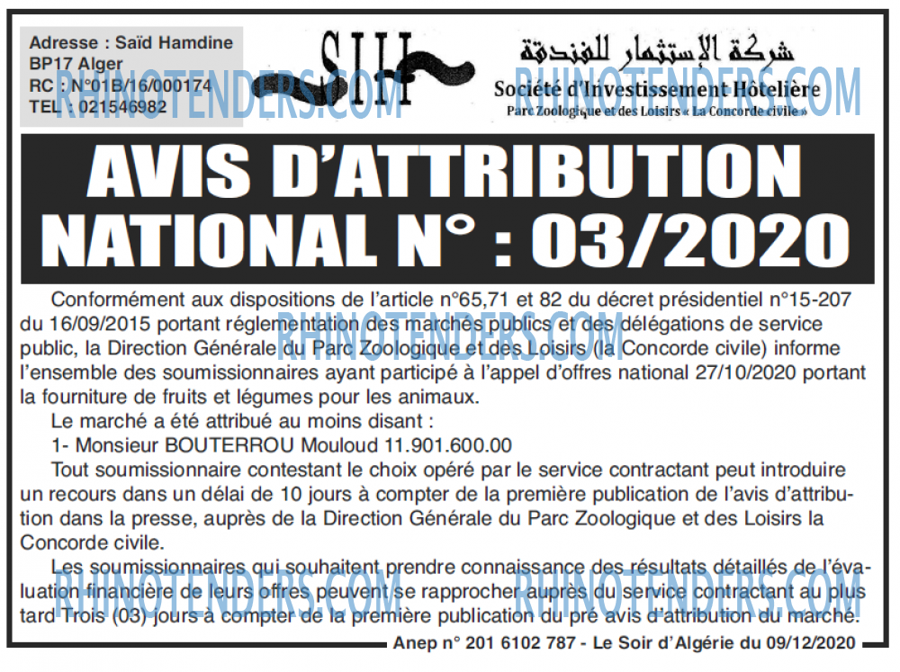 LE SOIR D'ALGERIE