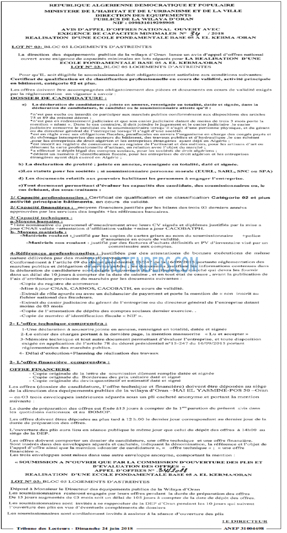 TRIBUNE DES LECTEURS