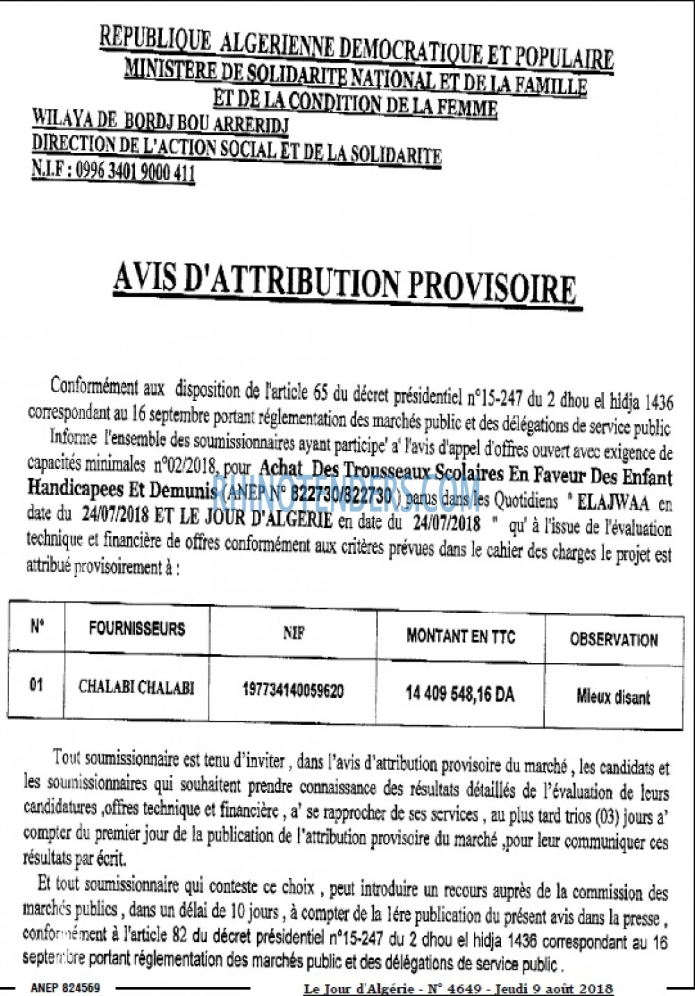 Le Jour d'Algérie