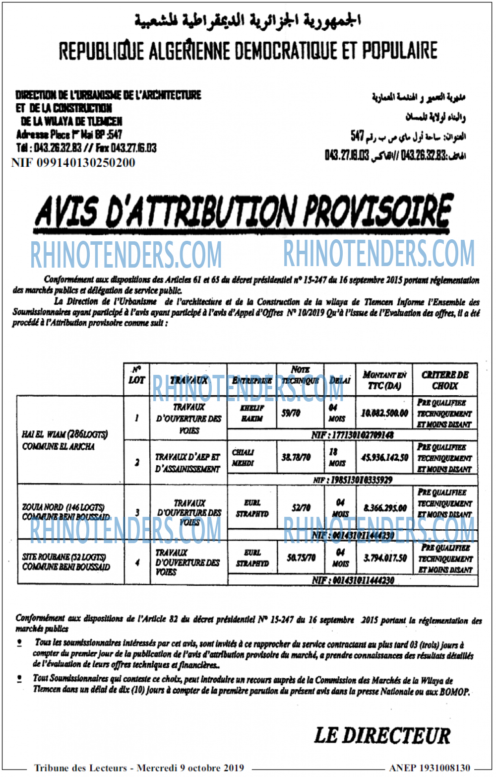 TRIBUNE DES LECTEURS