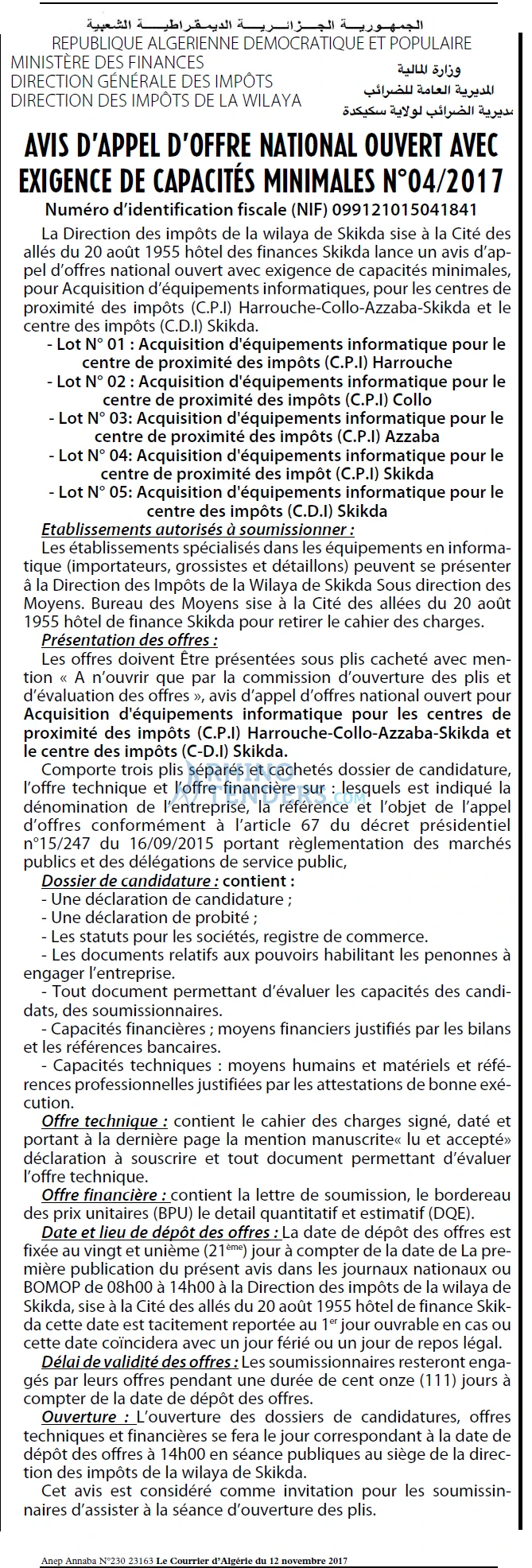 Le Courrier d'Algerie