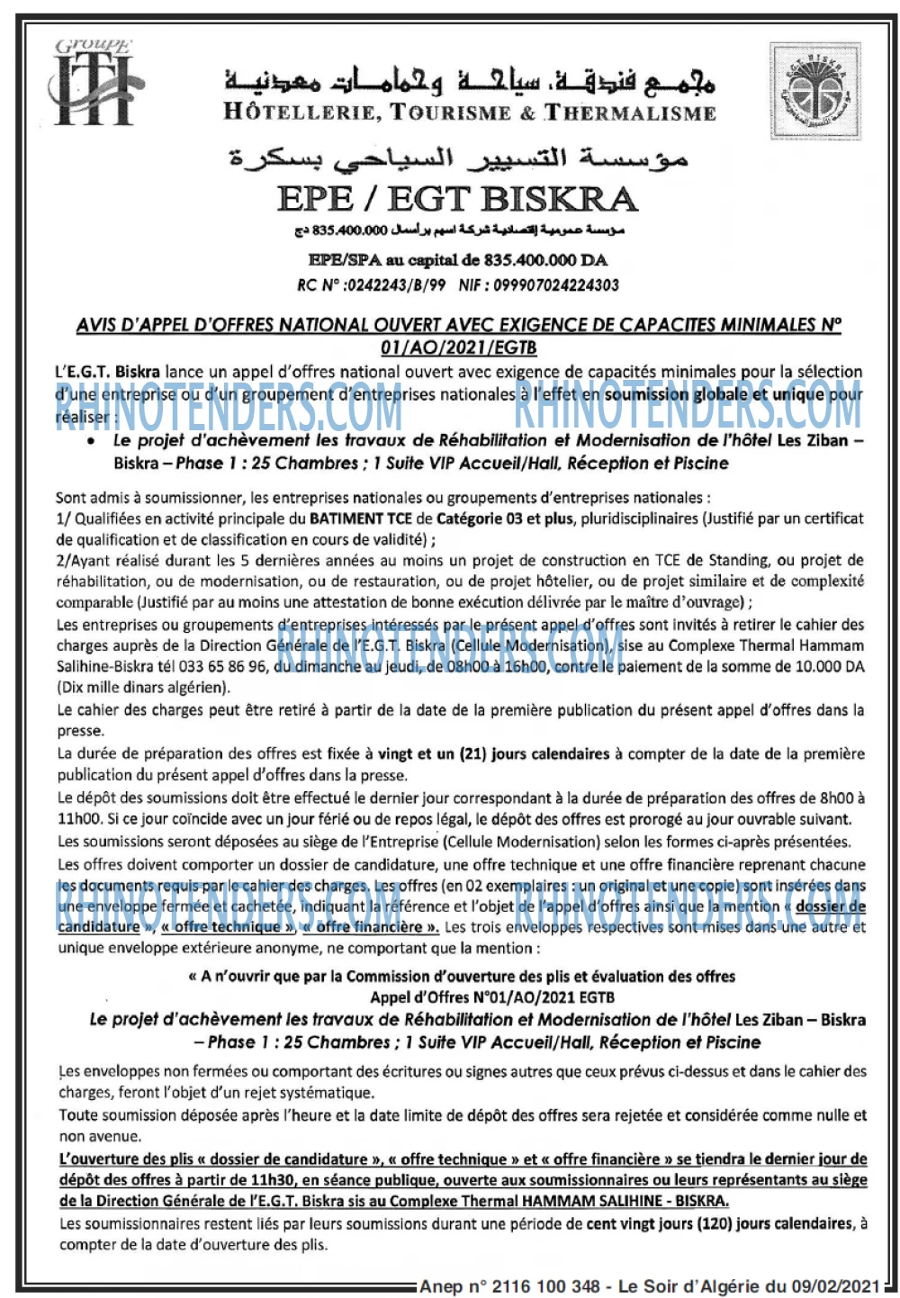LE SOIR D'ALGERIE