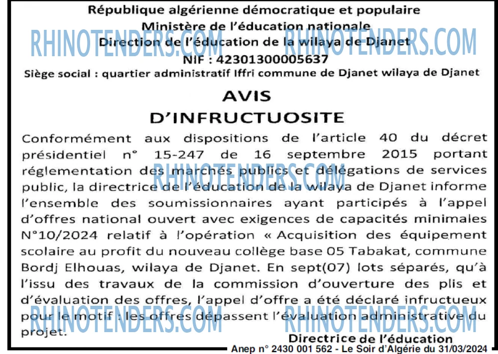 LE SOIR D'ALGERIE