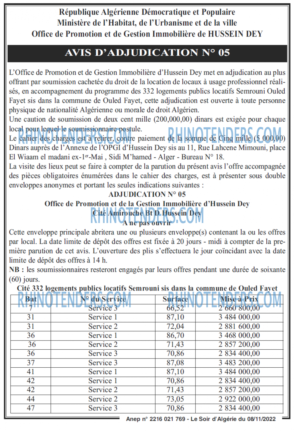 LE SOIR D'ALGERIE