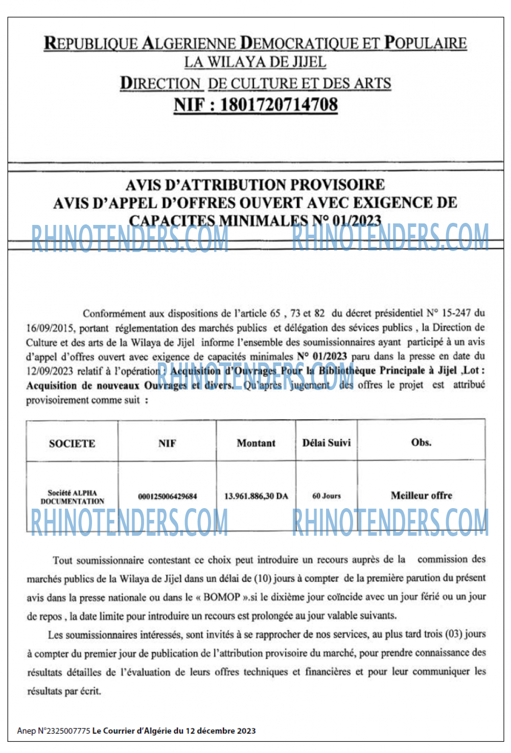 Le Courrier d'Algerie