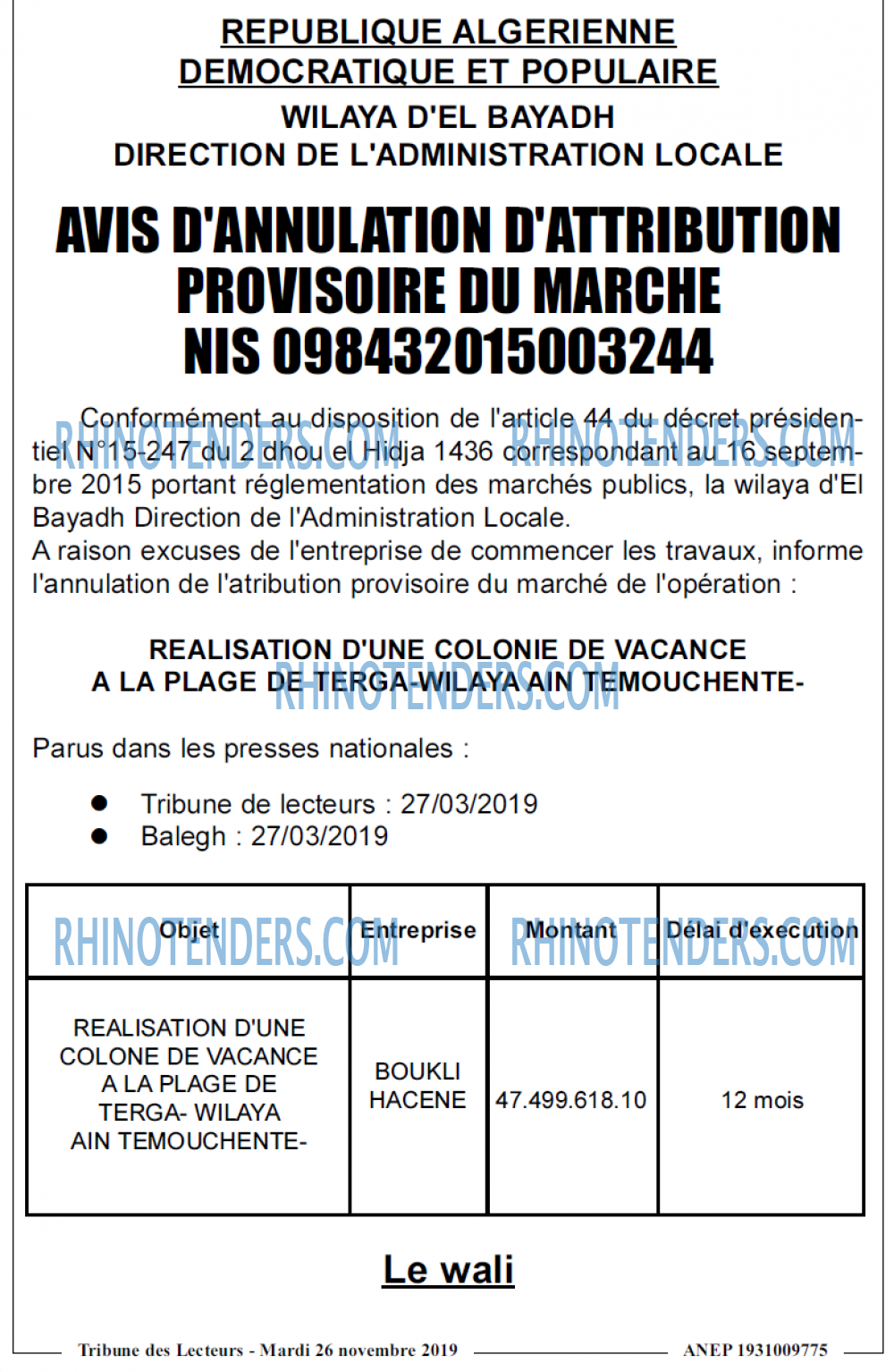 TRIBUNE DES LECTEURS