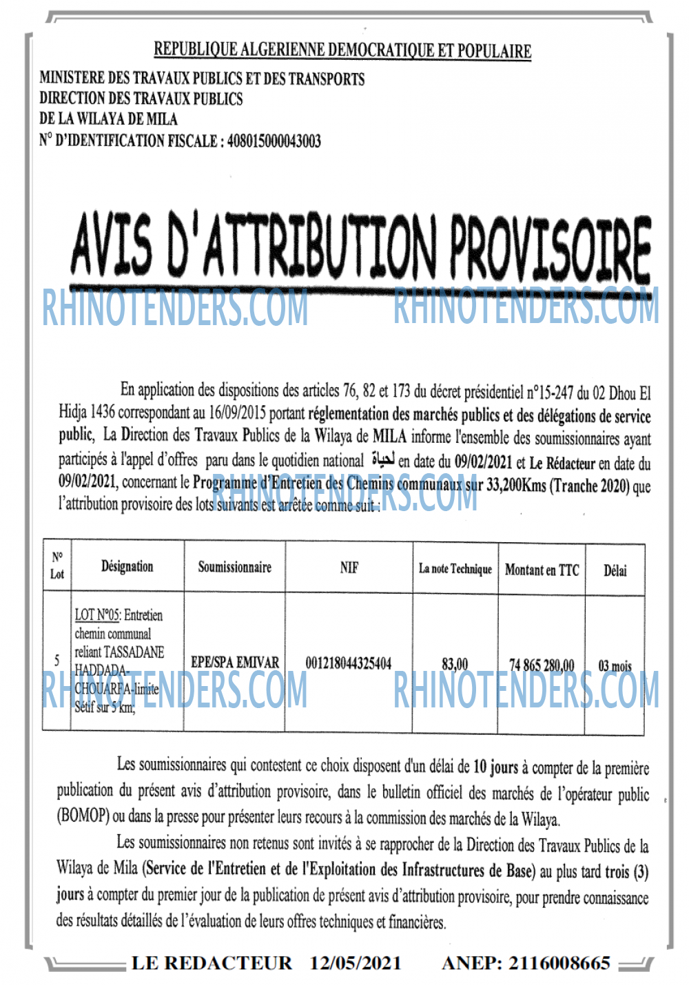 LE REDACTEUR