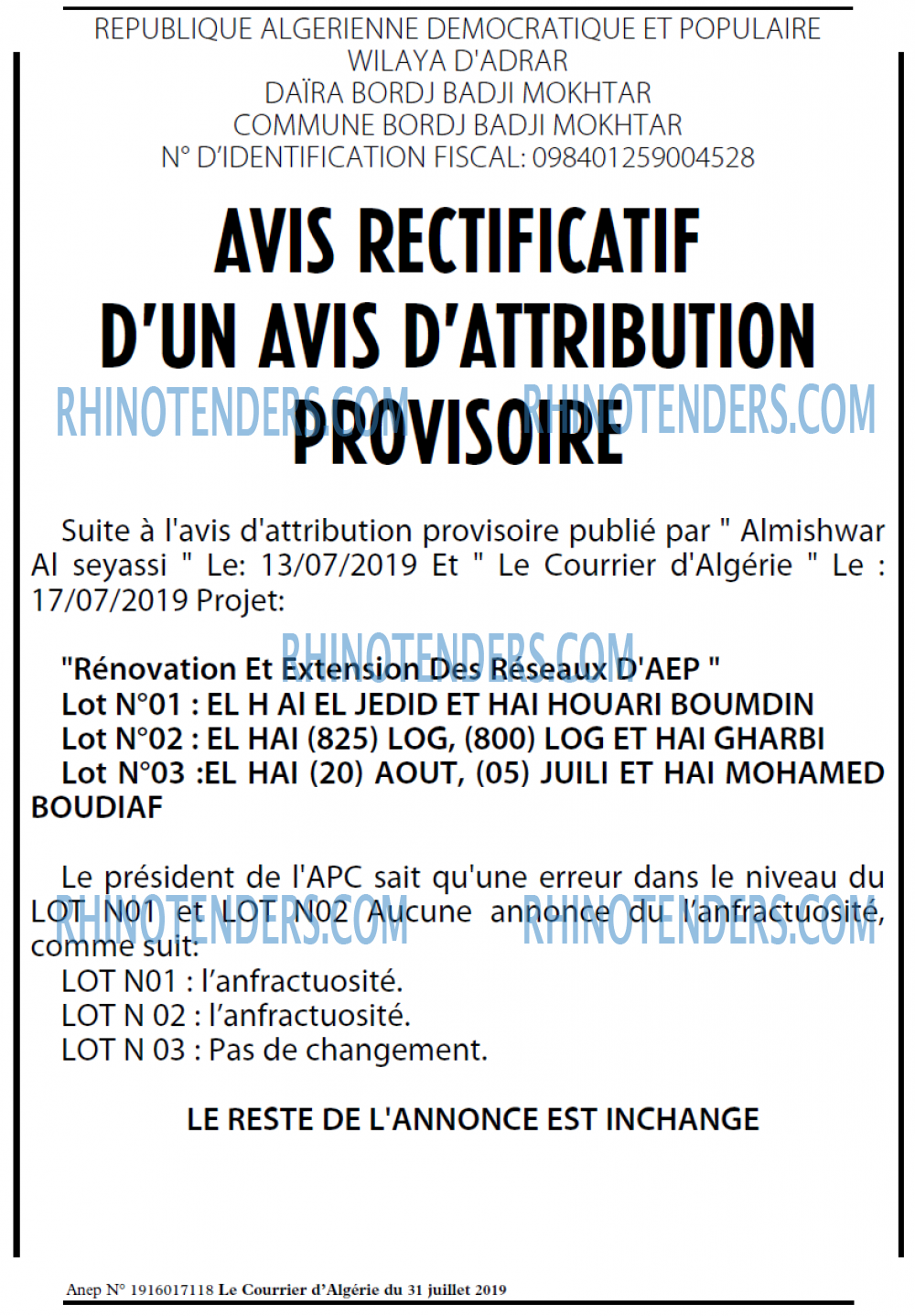 Le Courrier d'Algerie