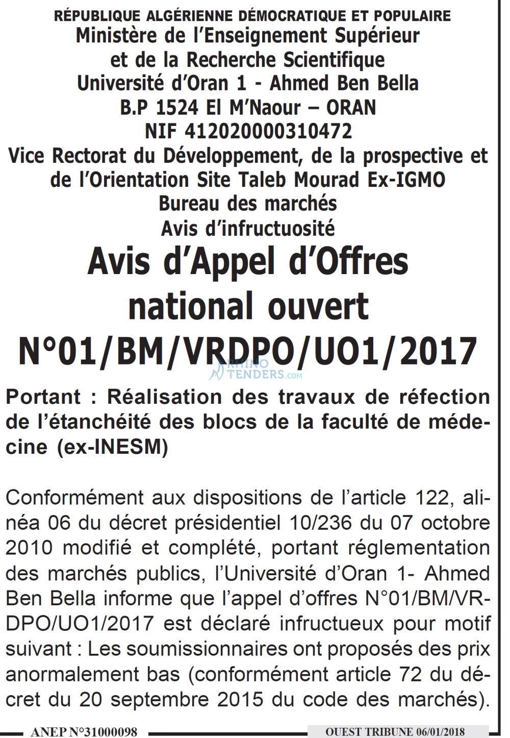 ouest TRIBUNE