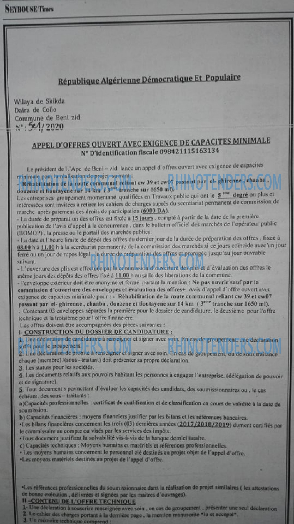 SEYBOUSSE TIMES